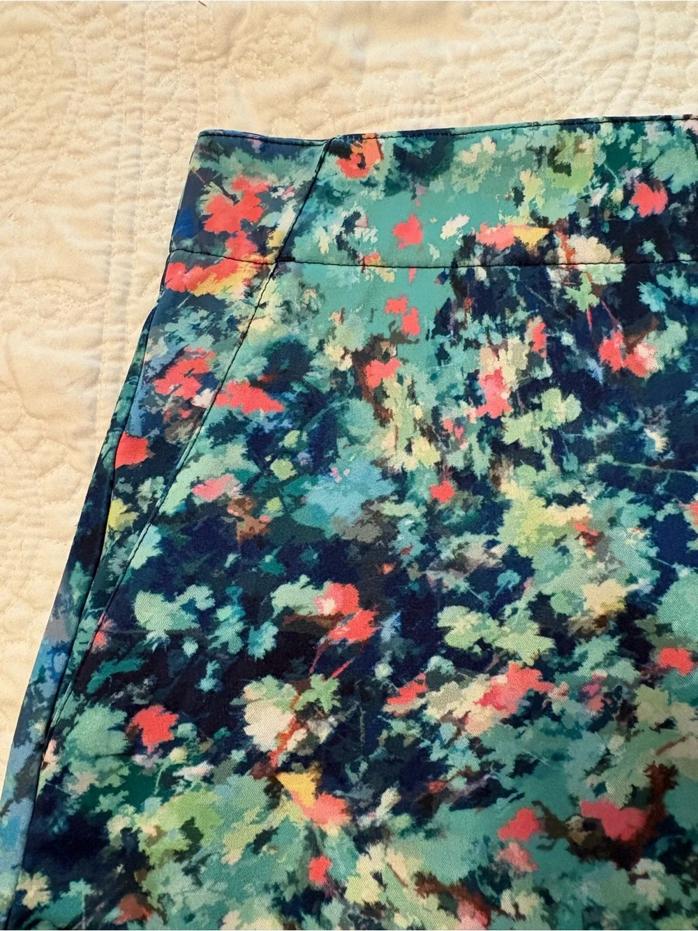 Aqua Teal Abstract Floral Golf Skort